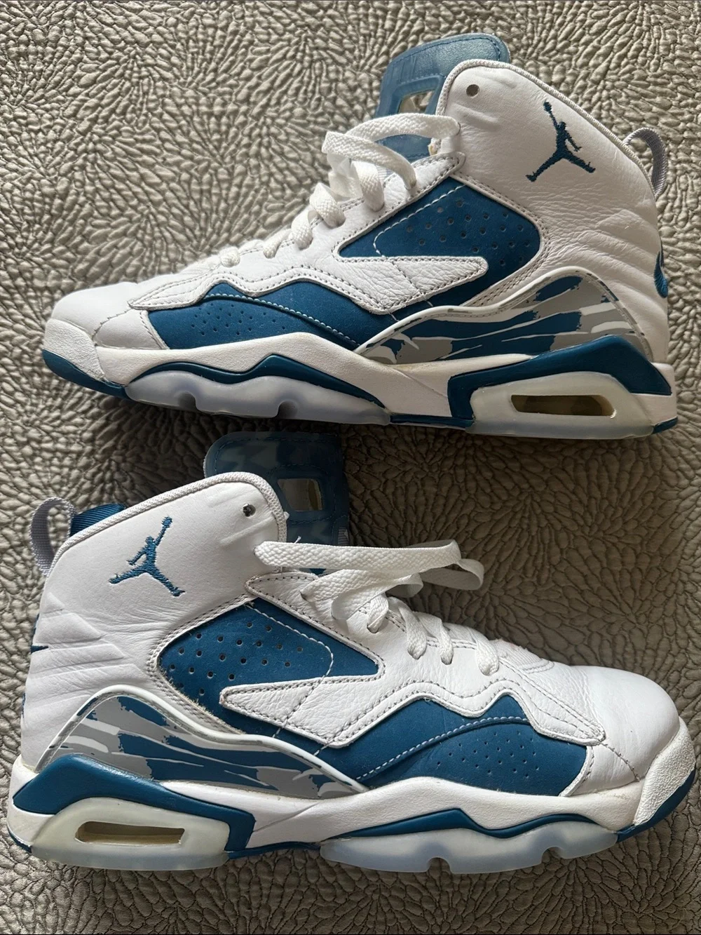 Jordan MVP (GS) Kids White and Blue High-Top Sneakers